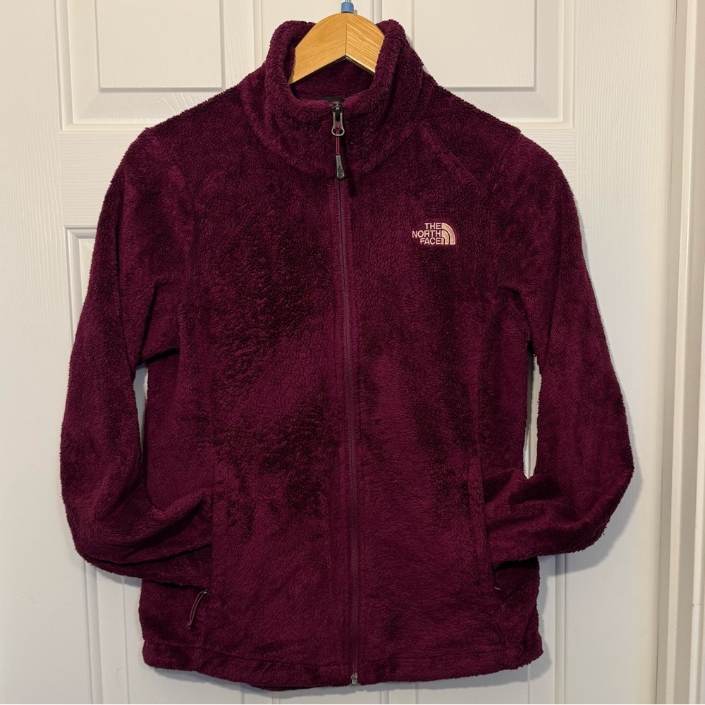 The North Face Osito Magenta Cranberry Womens S Full Zip Fuzzy‎ Fleece Jacket
